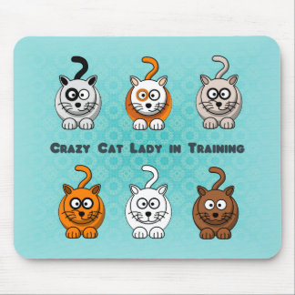 Verrückte Katzen-Dame In Training Mousepad