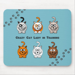 Verrückte Katzen-Dame In Training Mousepad