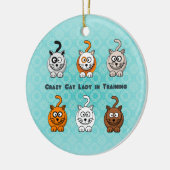 Verrückte Katzen-Dame In Training Ornament (Links)