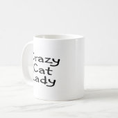 Verrückte Katzen-Dame Kaffeetasse (Vorderseite Links)