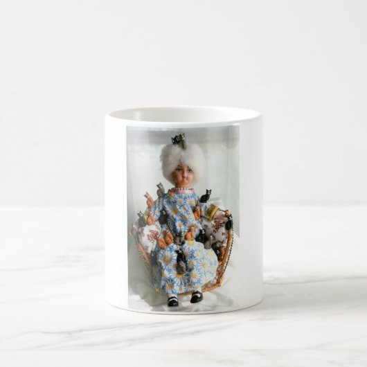 Verrückte Katzen-Dame Kaffeetasse (Mittel)