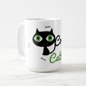 Verrückte Katzen-Dame Kaffeetasse (Vorderseite Links)