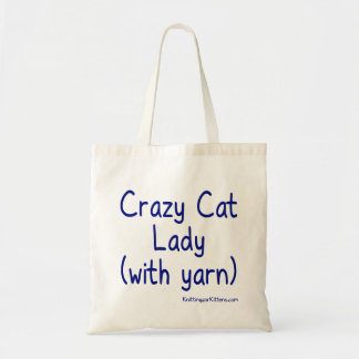 Verrückte Katzen-Dame (mit Garn) Tragetasche