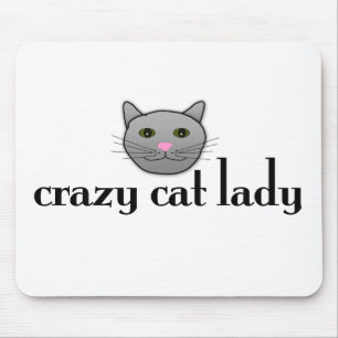 Verrückte Katzen-Dame Mousepad