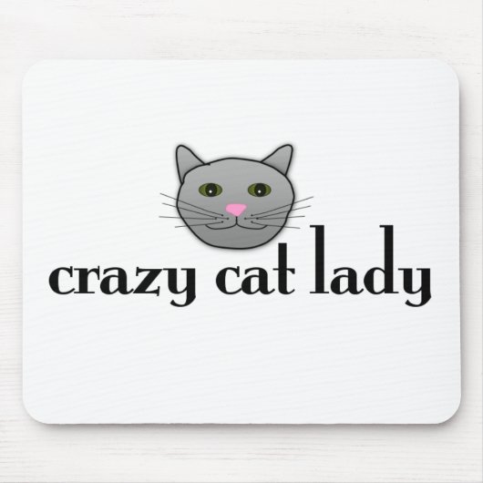 Verrückte Katzen-Dame Mousepad (Vorne)