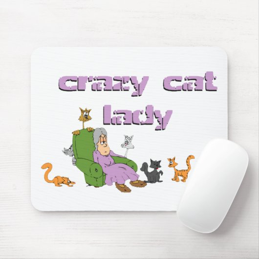Verrückte Katzen-Dame Mousepad (Mit Mouse)