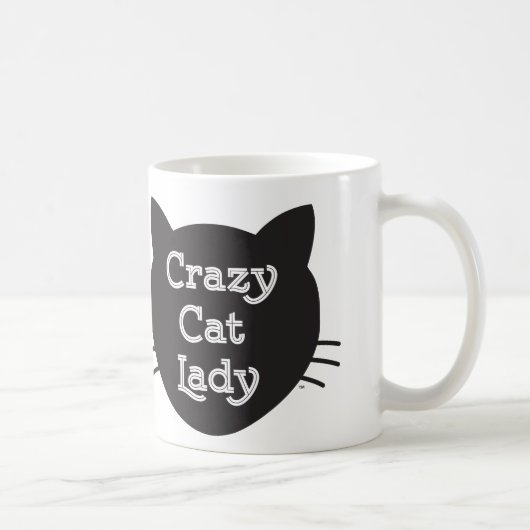 Verrückte Katzen-Dame Mug Kaffeetasse (Rechts)