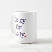 Verrückte Katzen-Dame Mug Kaffeetasse (Vorderseite Links)