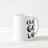 Verrückte Katzen-Dame Mug Kaffeetasse (VorderseiteRechts)