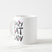 Verrückte Katzen-Dame Mug Kaffeetasse (Vorderseite Links)
