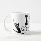 Verrückte Katzen-Dame Mug, mit stilvollen Katzen Kaffeetasse (Links)