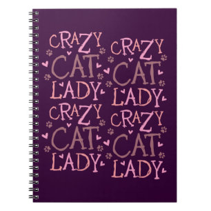 Verrückte Katzen-Dame Notebook Notizblock