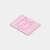 Verrückte Katzen-Dame Post-it Klebezettel (angewinkelt)