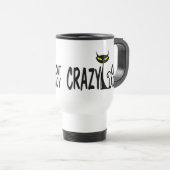 Verrückte Katzen-Dame Reisebecher (VorderseiteRechts)