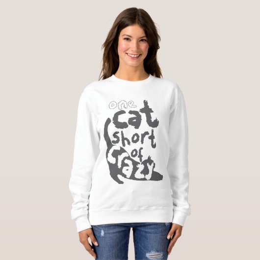 Verrückte Katzen-Dame Sweatshirt (Vorne ganz)