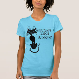 Verrückte Katzen-Dame T-Shirt