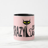 Verrückte Katzen-Dame Tasse (Zentrum)