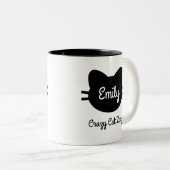 "Verrückte Katzen-Dame" Tasse (VorderseiteRechts)