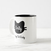 "Verrückte Katzen-Dame" Tasse (Vorderseite Links)