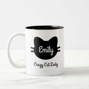 "Verrückte Katzen-Dame" Tasse