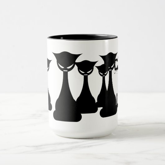 Verrückte Katzen-Dame Tasse (Zentrum)