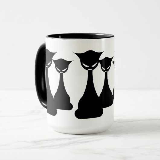 Verrückte Katzen-Dame Tasse (Vorderseite Links)