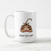 Verrückte Katzen-Damen-Tasse Kaffeetasse (Links)