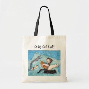 Verrückte Katzen-Damenköniginkatzen-Taschentaschen Tragetasche