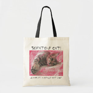 Verrückte Katzen-Damenspaßrosa-Taschentaschen Tragetasche