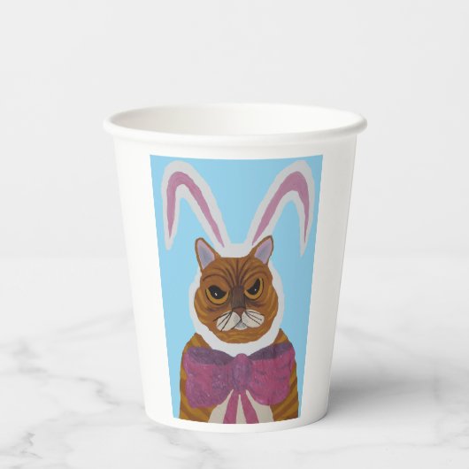 Verrückte Katzen-Papierbecher Pappbecher (Rückseite)