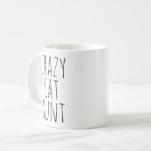 Verrückte Katzen-Tante Text Design Kaffeetasse (Vorderseite Links)