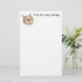 Verrückte Katzendame Briefpapier (Stehend Vorderseite)