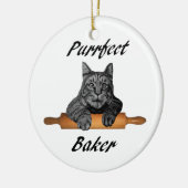 Verrückte Katzendame der Purrfect Keramikornament (Links)