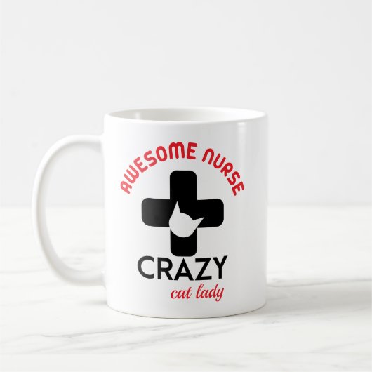 Verrückte Katzendame Kaffeetasse (Links)