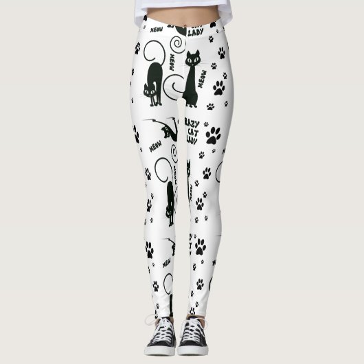 verrückte Katzendame Leggings (Vorderseite)