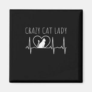 Verrückte Katzenfrau Magnet