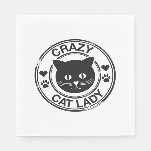 verrückte Katzenfrau Serviette (Vorderseite)