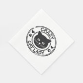 verrückte Katzenfrau Serviette (Ecke)