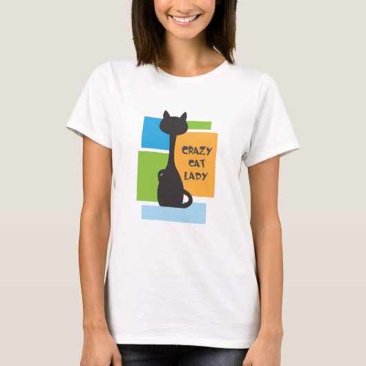 verrückte Katzenfrau T-Shirt (Vorderseite)