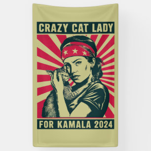 Verrückte Katzenlady für Kamala 2024  Banner