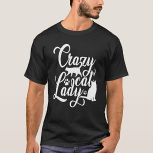 Verrückte Katzenlady Grafik Katzenbesitzer Katzen  T-Shirt
