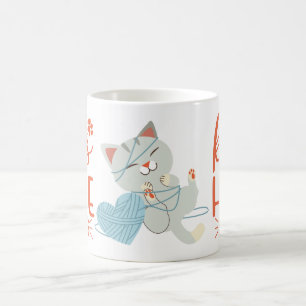 Verrückte Katzenlady Graue Katze Süße Katze Mama K Kaffeetasse