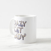 Verrückte Katzenlady Kaffeetasse (Vorderseite Links)