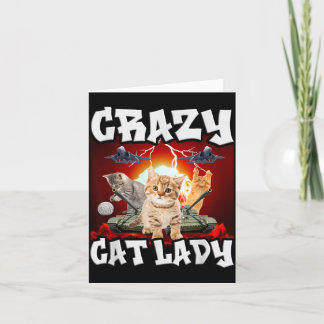 Verrückte Katzenlady lustiges Kätzchen Meme Karte