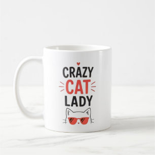 Verrückte Katzenlady Lustiges Süßes Katzenliebhabe Kaffeetasse