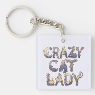 Verrückte Katzenlady Schlüsselanhänger