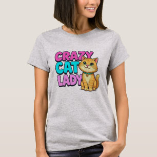 Verrückte Katzenlady-Shirt Süße Katzen Geschenk T-Shirt