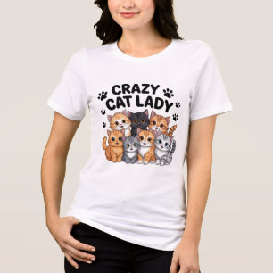 Verrückte Katzenlady Süße Lustige Katzenliebhaber Tri-Blend Shirt