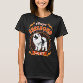 Verrückte Keeshond-Hundedame Tshirt (Vorderseite)