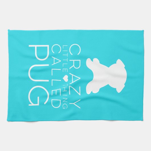 Verrückte kleine Sache nannte PugGeschirrtuch Geschirrtuch (Horizontal)